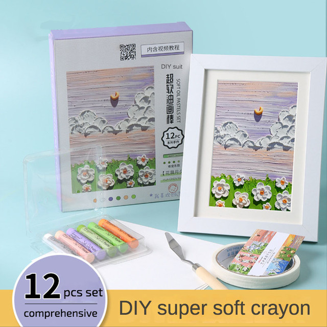 Super Soft Heavy Color Oil Painting Stick Set 6color With Photo Frame  Scraper Special Paper Masking Glue Diy There Are Tutorials - Oil Pastel -  AliExpress